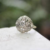 Art Deco 14K White Gold Order of the Eastern Star Diamond Ring