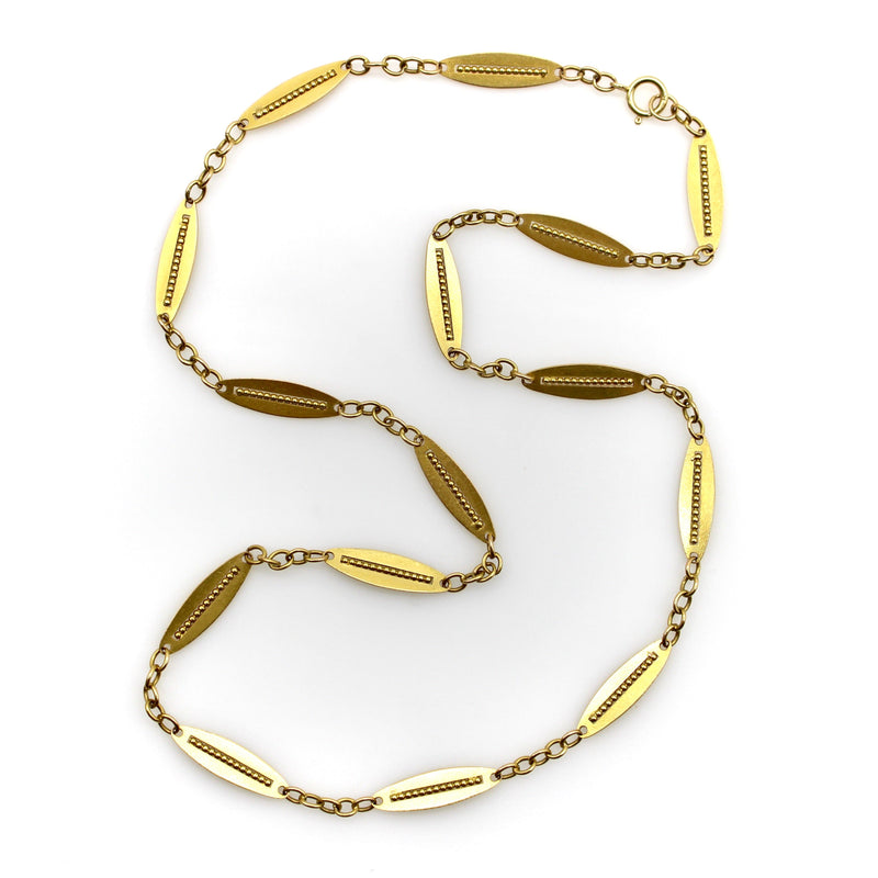 18K Gold Victorian Alternating Link 18” Chain jewelry Kirsten's Corner 