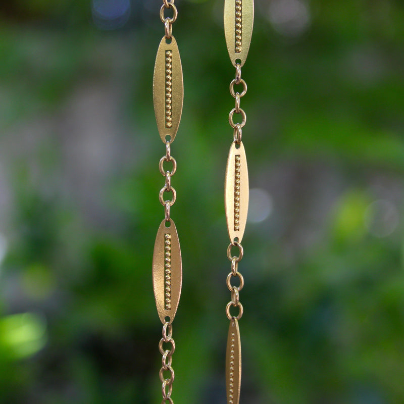 18K Gold Victorian French Alternating Link 24 3/4” Chain jewelry Kirsten's Corner 