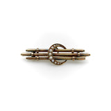 Victorian 15K Gold Crescent Moon Brooch with Seed Pearls jewelry Kirsten's Corner 