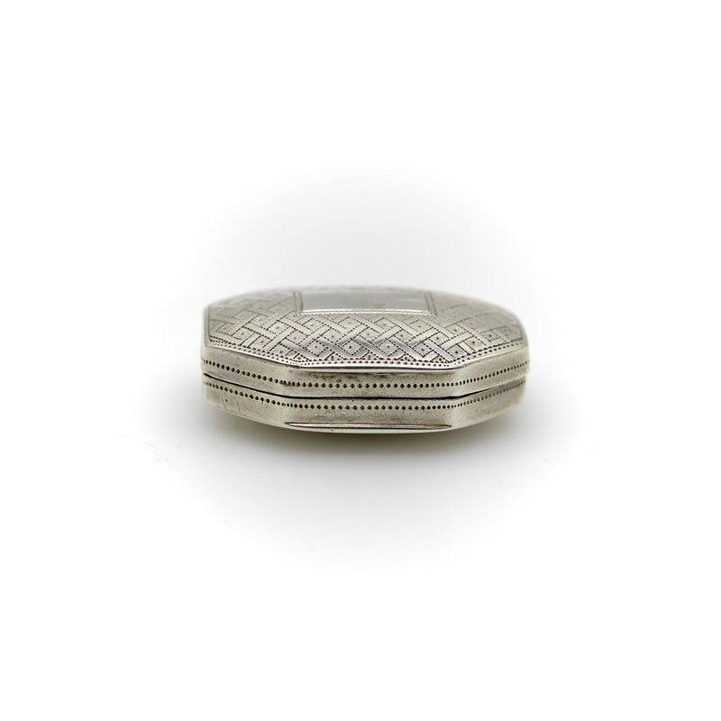 Sterling Silver Georgian Octagonal Vinaigrette with Engraved Latticework jewelry Kirsten's Corner 