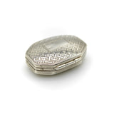 Sterling Silver Georgian Octagonal Vinaigrette with Engraved Latticework jewelry Kirsten's Corner 