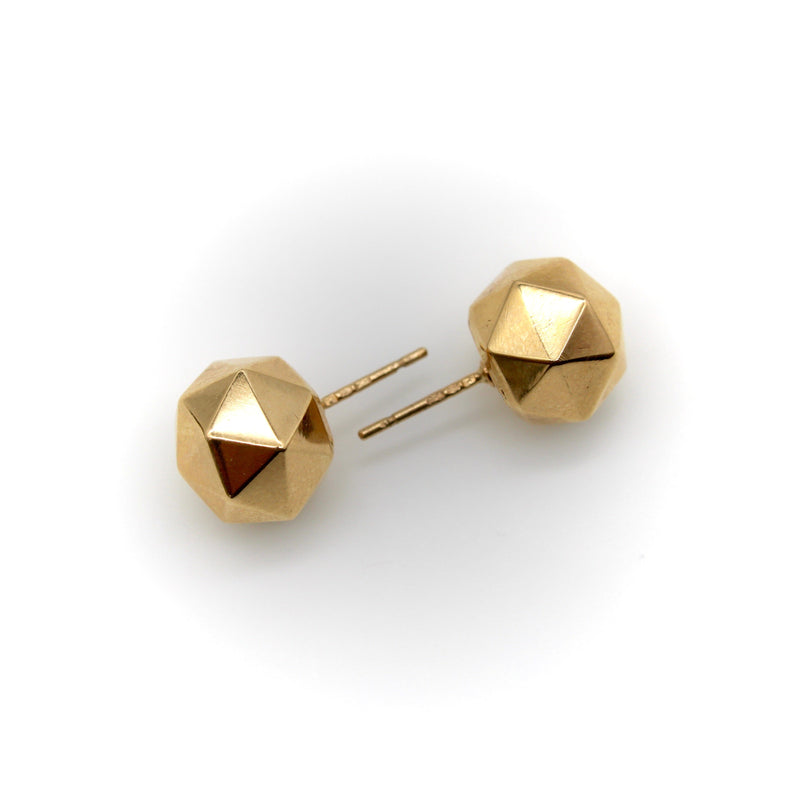 Vintage 9K Gold Geodesic Dome Earrings jewelry Kirsten's Corner 