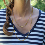 18K Gold Victorian French Alternating Link 24 3/4” Chain jewelry Kirsten's Corner 
