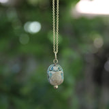Egyptian Revival Turquoise Wash Faience Scarab Pendant with 14K Gold Mount Pendant, Charm Kirsten's Corner 