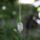 Egyptian Revival Gray Stone Scarab Pendant with 14K Gold Mount Pendant, Charm Kirsten's Corner 