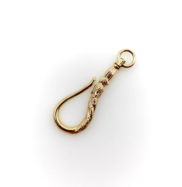14K Gold Signature Shepherd's Hook and Charm Holder with Curling Motifs signature pieces Kirsten's Corner 