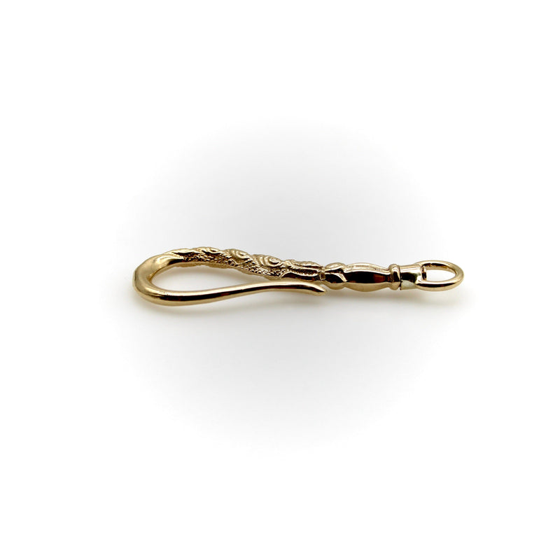14K Gold Signature Shepherd's Hook and Charm Holder with Curling Motifs signature pieces Kirsten's Corner 
