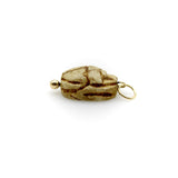 Egyptian Revival Tan Stone Scarab Pendant with 14K Gold Mount jewelry Kirsten's Corner 