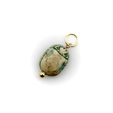 Egyptian Revival Turquoise Wash Faience Scarab Pendant with 14K Gold Mount Pendant, Charm Kirsten's Corner 