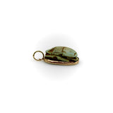 Egyptian Revival Turqoise Faience Scarab Pendant with 14K Gold Mount Pendant, Charm Kirsten's Corner 
