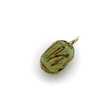 Egyptian Revival Turqoise Faience Scarab Pendant with 14K Gold Mount Pendant, Charm Kirsten's Corner 