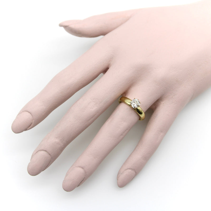 18K Gold .90 Carat Old Mine Cut Engagement Ring Ring Kirsten's Corner 