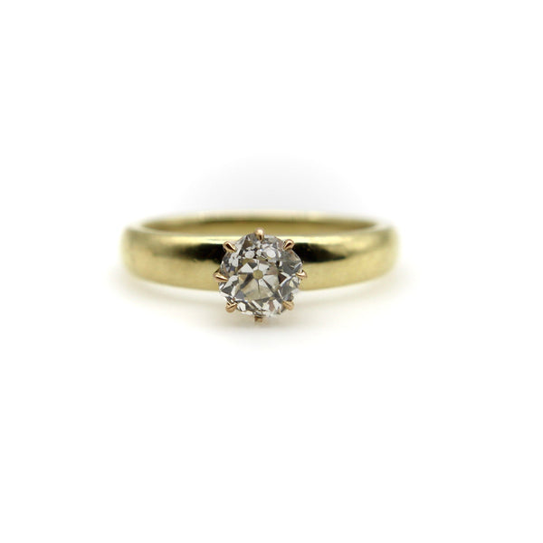 18K Gold .90 Carat Old Mine Cut Engagement Ring Ring Kirsten's Corner 