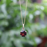 Tanzanian Octagon-Shaped Garnet in a 14K Gold Mount