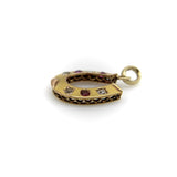 Victorian 18K Gold Diamond and Ruby Horseshoe Pendant Kirsten's Corner 