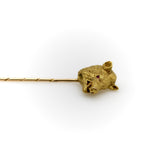 Victorian 14K Gold Wild Boar Stick Pin with Ruby Eyes jewelry Kirsten's Corner 