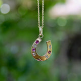 Victorian 18K Gold Diamond and Ruby Horseshoe Pendant Kirsten's Corner 