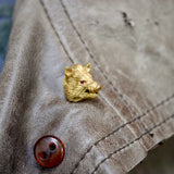Victorian 14K Gold Wild Boar Stick Pin with Ruby Eyes jewelry Kirsten's Corner 