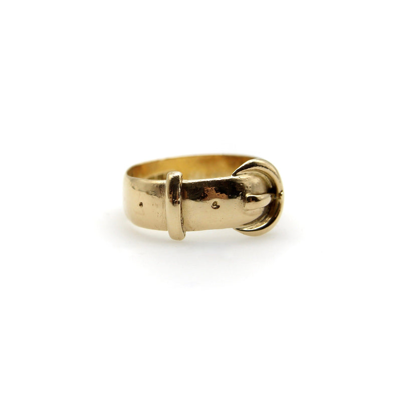 Edwardian 18K Gold Buckle Ring Ring Kirsten's Corner 