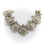 Victorian Sterling Silver Homeric Medallion Link Bracelet jewelry Kirsten's Corner 