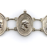 Victorian Sterling Silver Homeric Medallion Link Bracelet jewelry Kirsten's Corner 