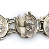 Victorian Sterling Silver Homeric Medallion Link Bracelet jewelry Kirsten's Corner 