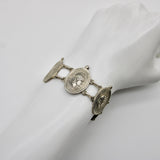 Victorian Sterling Silver Homeric Medallion Link Bracelet jewelry Kirsten's Corner 