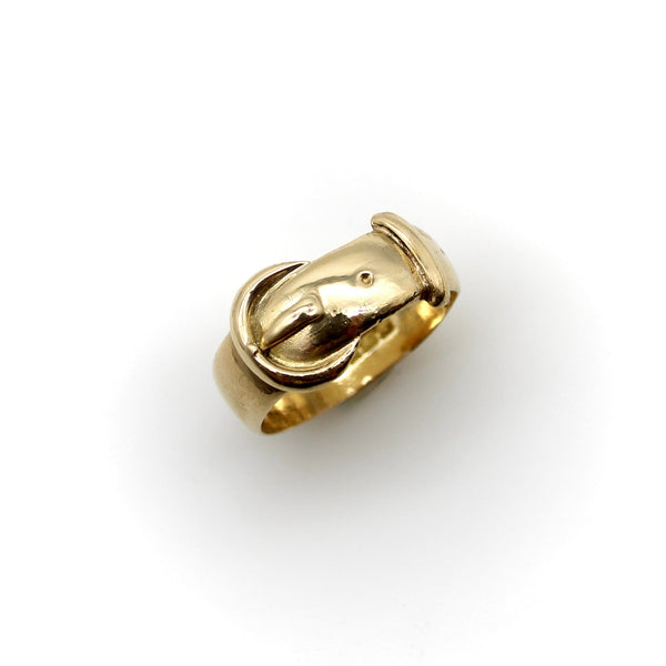 Edwardian 18K Gold Buckle Ring Ring Kirsten's Corner 
