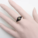 15K Early Victorian Diamond and Blue Enamel Star Ring Ring Kirsten's Corner 