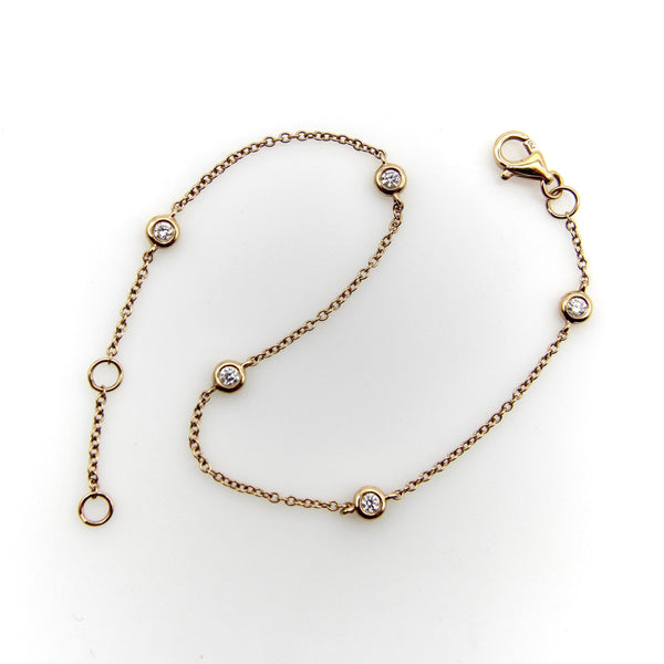 Vintage 18K Gold Diamond by the Yard Bracelet Yard 