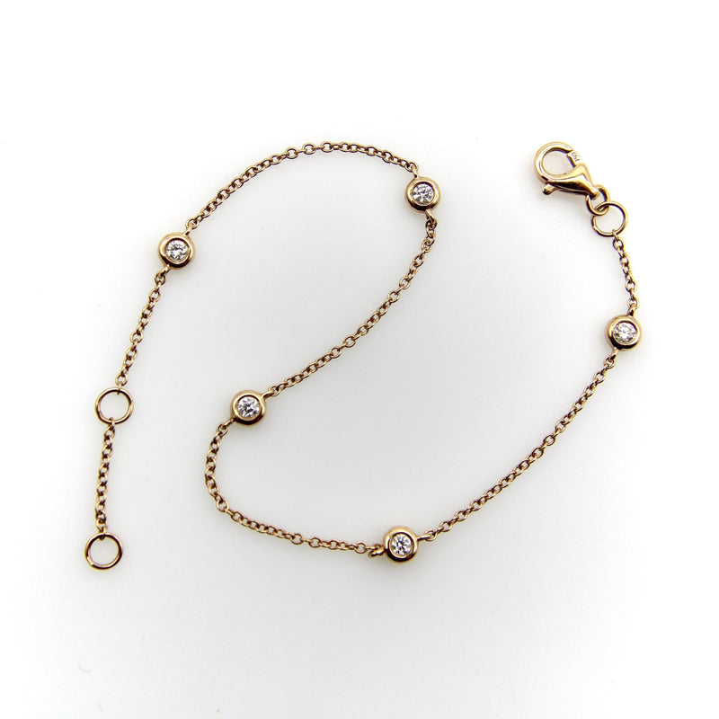 Vintage 18K Gold Diamond by the Yard Bracelet Yard 