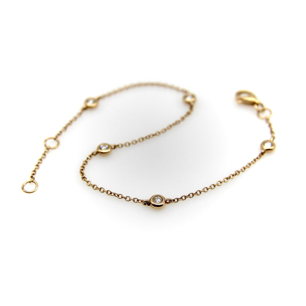 Vintage 18K Gold Diamond by the Yard Bracelet Yard 