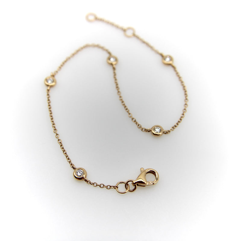 Vintage 18K Gold Diamond by the Yard Bracelet Yard 
