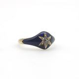 15K Early Victorian Diamond and Blue Enamel Star Ring Ring Kirsten's Corner 