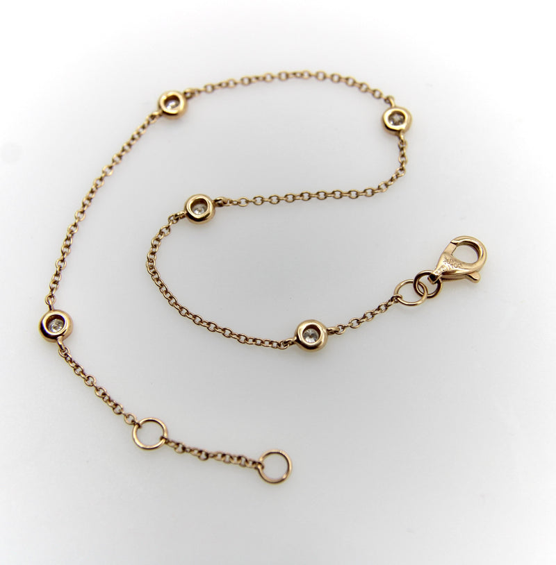 Vintage 18K Gold Diamond by the Yard Bracelet Yard 
