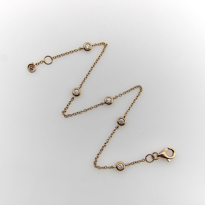 Vintage 18K Gold Diamond by the Yard Bracelet Yard 