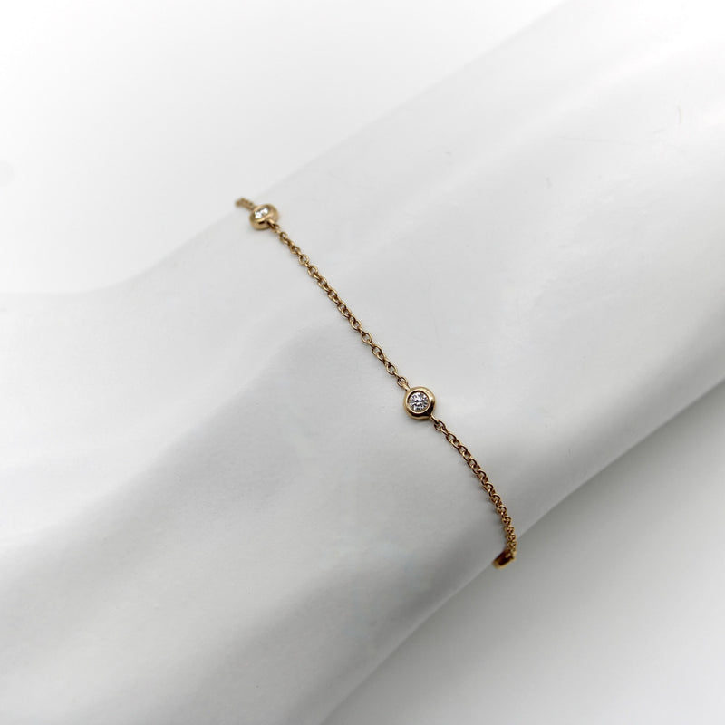 Vintage 18K Gold Diamond by the Yard Bracelet Yard 
