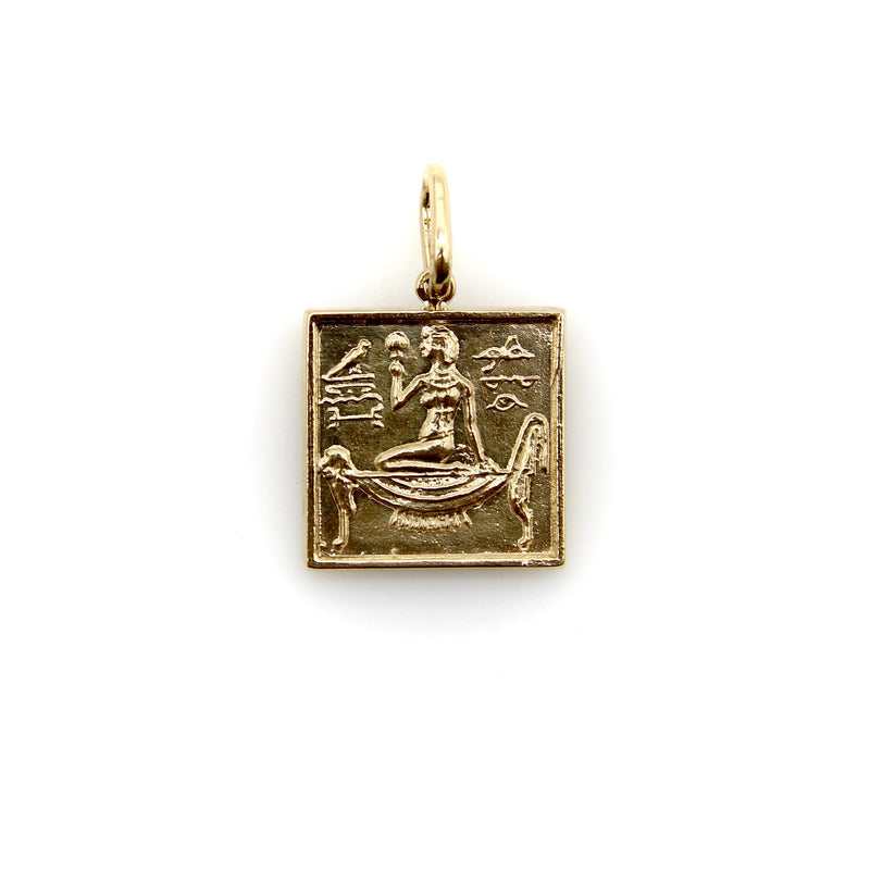 14K Gold Egyptian Revival Hieroglyph Square Ingot Charm or Pendant Pendant, Charm Kirsten's Corner 