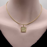 14K Gold Egyptian Revival Hieroglyph Square Ingot Charm or Pendant Pendant, Charm Kirsten's Corner 