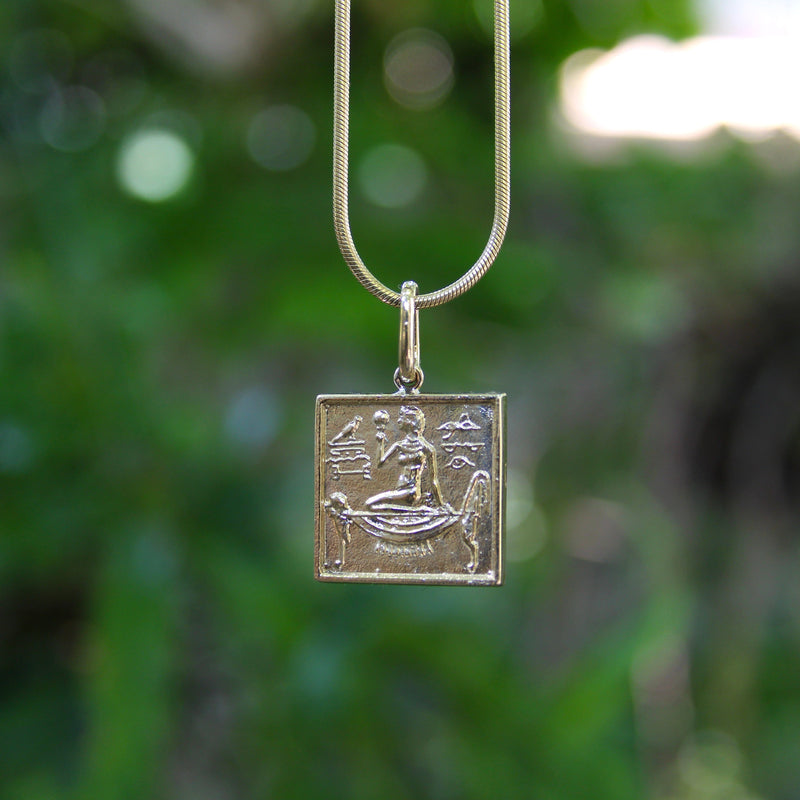 14K Gold Egyptian Revival Hieroglyph Square Ingot Charm or Pendant Pendant, Charm Kirsten's Corner 