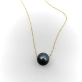 14K Gold Necklace with Black South Sea Pearl Necklace Kirsten's Corner 