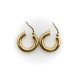 Vintage Italian 18K Gold Macaroni Hoop Earrings Earrings Kirsten's Corner 
