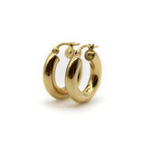 Vintage Italian 18K Gold Macaroni Hoop Earrings Earrings Kirsten's Corner 