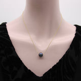 14K Gold Necklace with Black South Sea Pearl Necklace Kirsten's Corner 