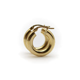 Vintage Italian 18K Gold Macaroni Hoop Earrings Earrings Kirsten's Corner 
