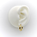 Vintage Italian 18K Gold Macaroni Hoop Earrings Earrings Kirsten's Corner 
