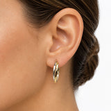 Vintage 14K Gold Two-Toned Gold Oval Hoop Earrings Kirsten's Corner 