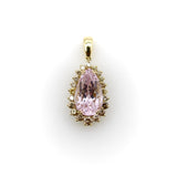 Vintage 14K Gold, Kunzite and Cognac Diamond Pendant Necklace Kirsten's Corner Jewelry 