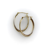 Vintage 14K Gold Two-Toned Gold Oval Hoop Earrings Kirsten's Corner 